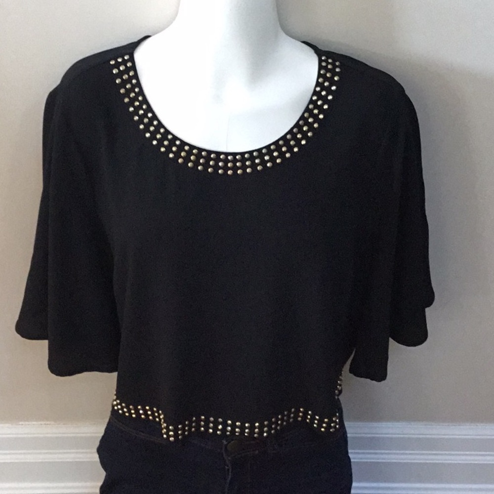 Bebe Black Cropped Top